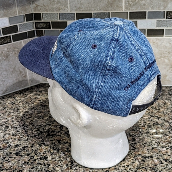 Vintage 90s Denim Team Flowmaster Fishing Boat Engine Company Hat Made in USA - Picture 6 of 9